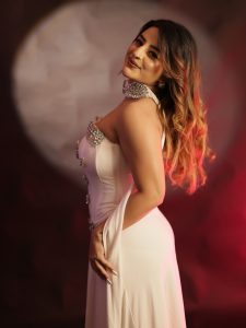 Ankita Dave's glamorous avatar in a white off-shoulder gown